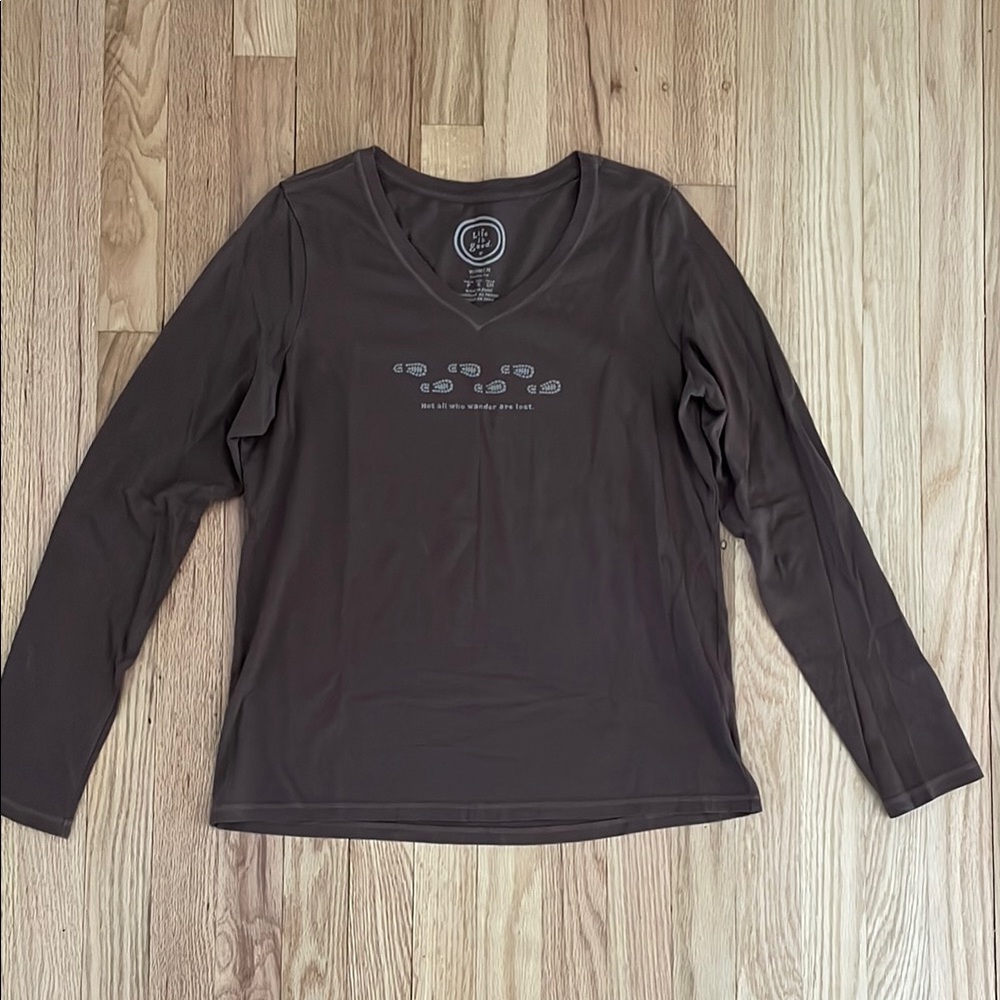 Life Is Good Brown Long Sleeve Tee